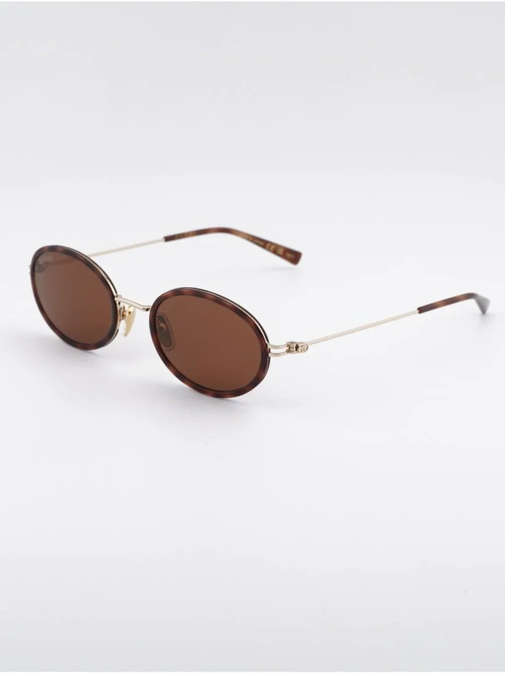 Gucci GG1980S 002 Sunglasses Havana/Gold Oval Frame, Brown